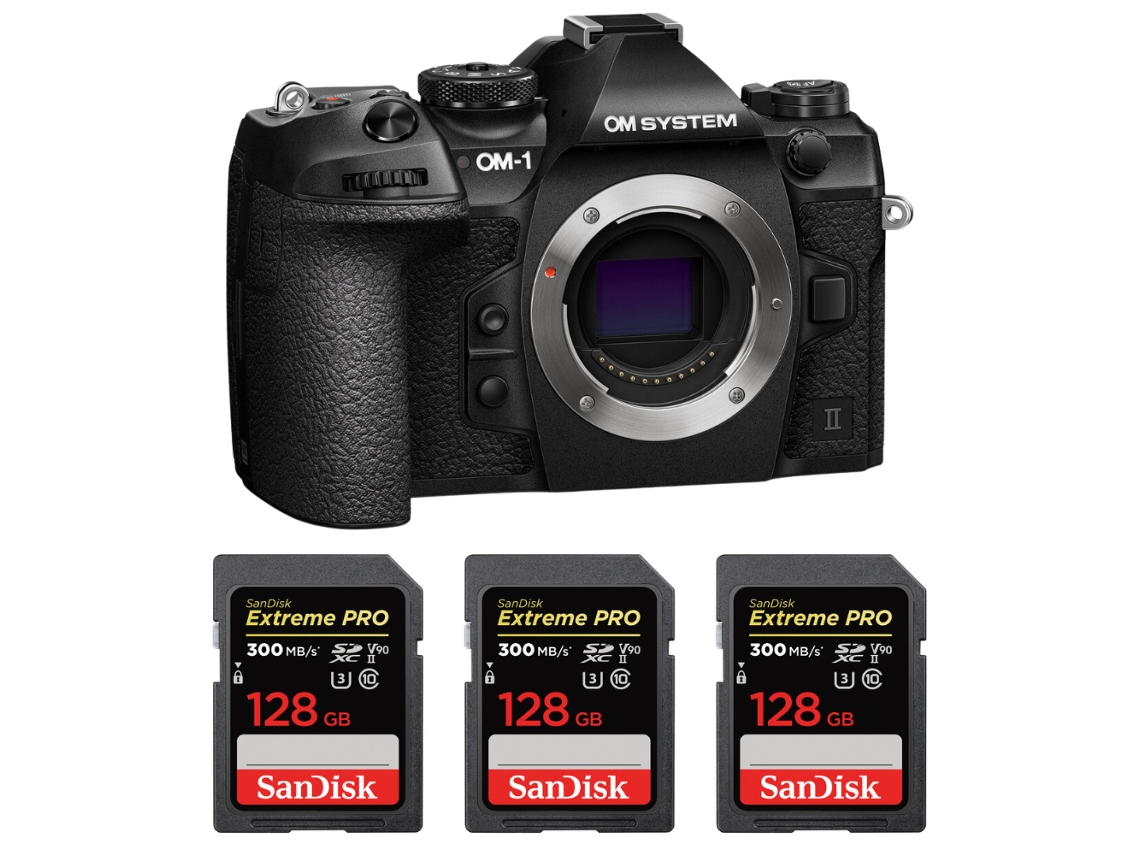 Om 1 Mark Ii + 3 Sandisk 128gb Uhs ii 300mb/s + Ebook “20 Dicas para Fotos Que Impressionam” OM SYSTEM