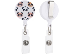 Porta Crachá Retrátil Com Clipe Tipo Jacaré Chaveiro, Design Plano, Ideal para Funcionários de Mesa, Médicos