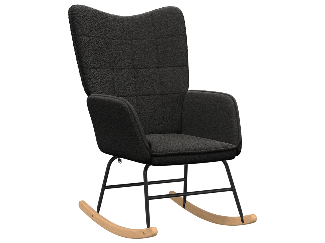 Conjunto 1 Cadeira De Baloiço Vidaxl Preto Poliéster