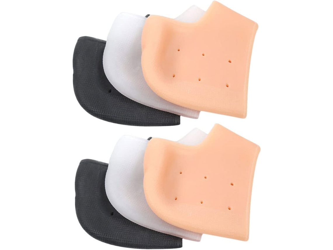 Conjunto De 3 Pares Protetores Calcanhar Silicone Para Calcanhares Rachados E Ressecados, Com Alta Elasticidade, Suporte