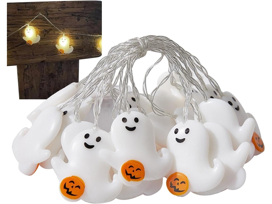 Luz Decorativa De Halloween 2 Metros Com 10 Leds, Funciona A Bateria