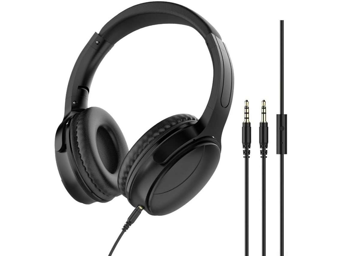 Fones De Ouvido Com Fio E Microfone, Dobráveis, Com Drivers De 40mm, Som Hi Fi Leve, Almofadas Macias Para Maior
