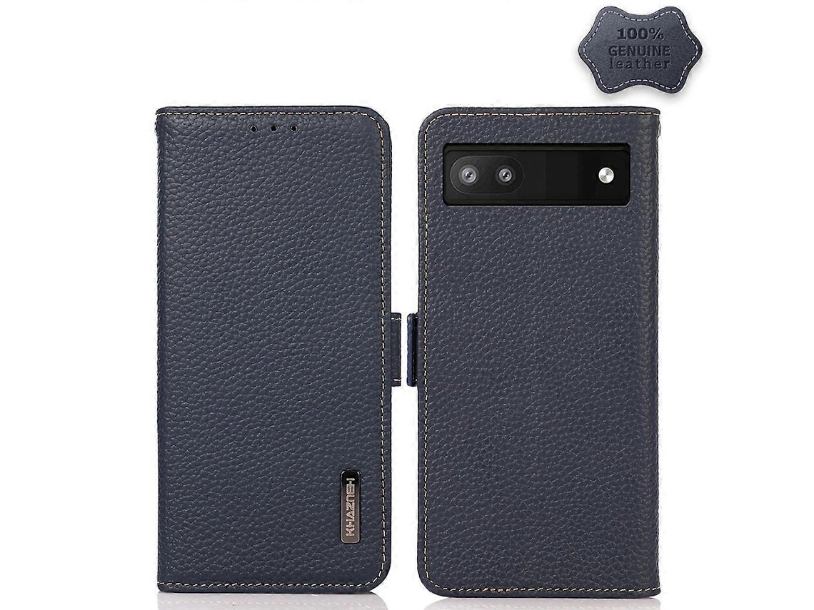 Capa De Couro De Lichia Com Rfid E Ímã Lateral Khazneh Para Google Pixel 6a