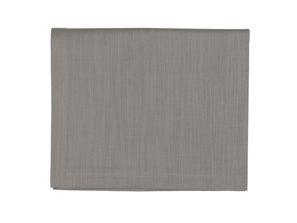 Tovaglia Da 8 Fazzini Canvas Di Puro Cotone Fiammato Con Alta Balza Applicata A Mano Tinto Indanthrene Sasso (145x220)