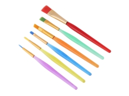 6pcs/set Pincéis De Pintura De Nylon Coloridos Para Acuarela Artigos De Arte Infantil