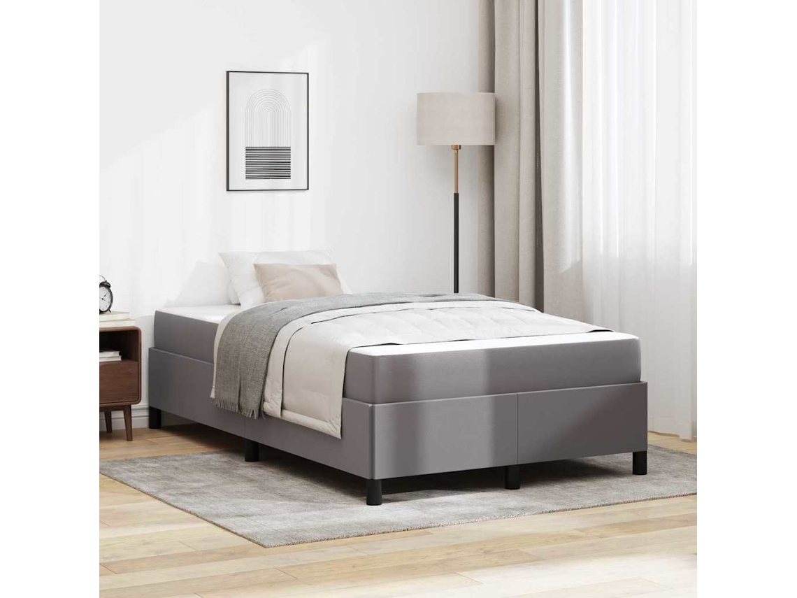 Vidaxl Estrutura Da Cama Com Colchão Cinzeto 120 X 200 Cm Tecido