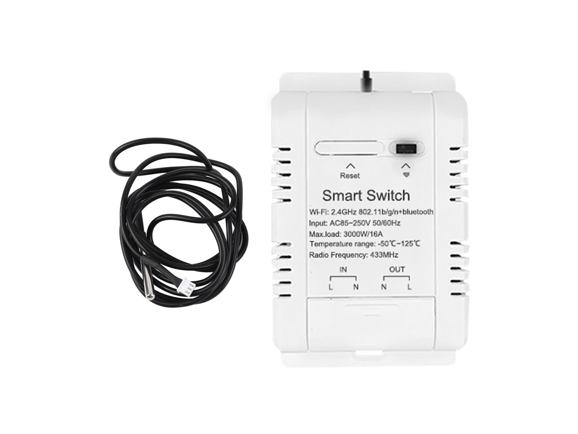 Interruptor Inteligente Tuya Wifi Medição de Temperatura e Energia, Controle App