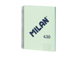 Caderno Com Espirais Milan® 1918 80 Folhas Papel Quadriculado 5x5 Capa Dura Brilvibera