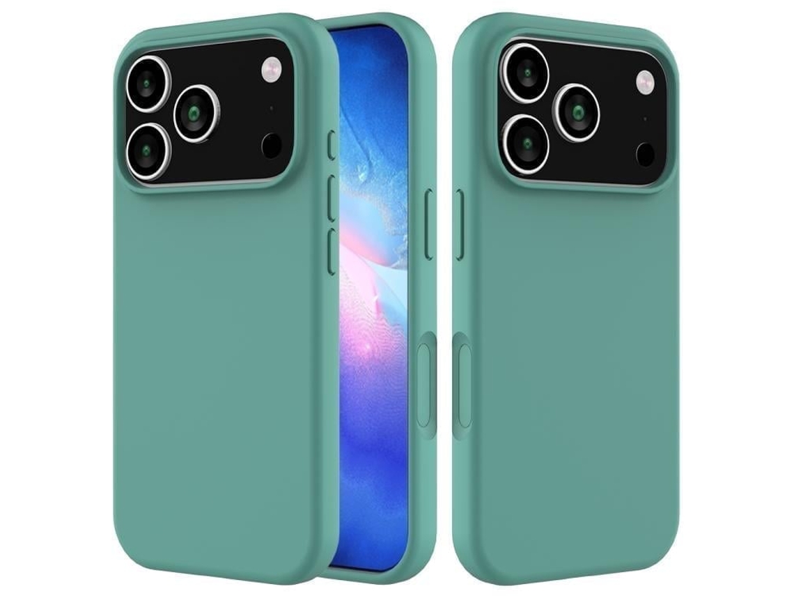 Capa De Silicone Para Iphone 17 Pro Max - Cor Sólida - Verde Agulha De Pinheiro