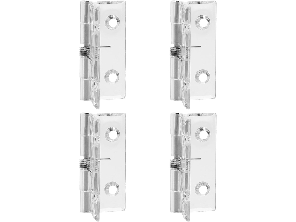 Conjunto De 4 Dobradiças Invisíveis Para Portas, Ferragens De Acrílico Com Mola De 3 Polegadas