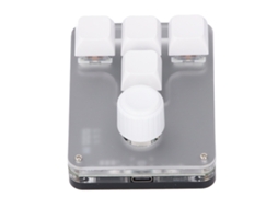 Teclado Mecânico 4 Teclas Knob Programável Rgb Blue Switch