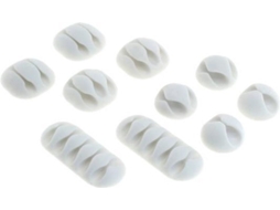 Conjunto De 10 Prendedores Cabos Autoadesivos, Presilhas Para Cabos, Branco