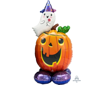 Balão de folha gigante Airloonz de abóbora e fantasma 71X142 cm