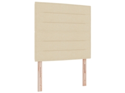 Conjunto 1 Cama Box Vidaxl Creme Tecido (200 X 100 Cm)