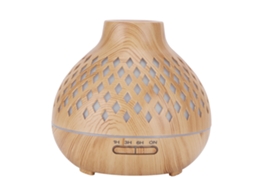 Umidificador Aromático Elétrico 400ml Luz Noturna Grão de Madeira Leve 100 240v Plug Uk | S/MARCA