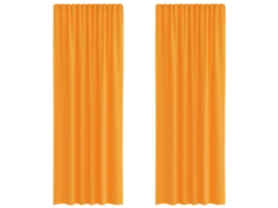 Cortinas de Voile com Bolsos para Varão 2 Pcs Laranja MAISON EXCLUSIVE