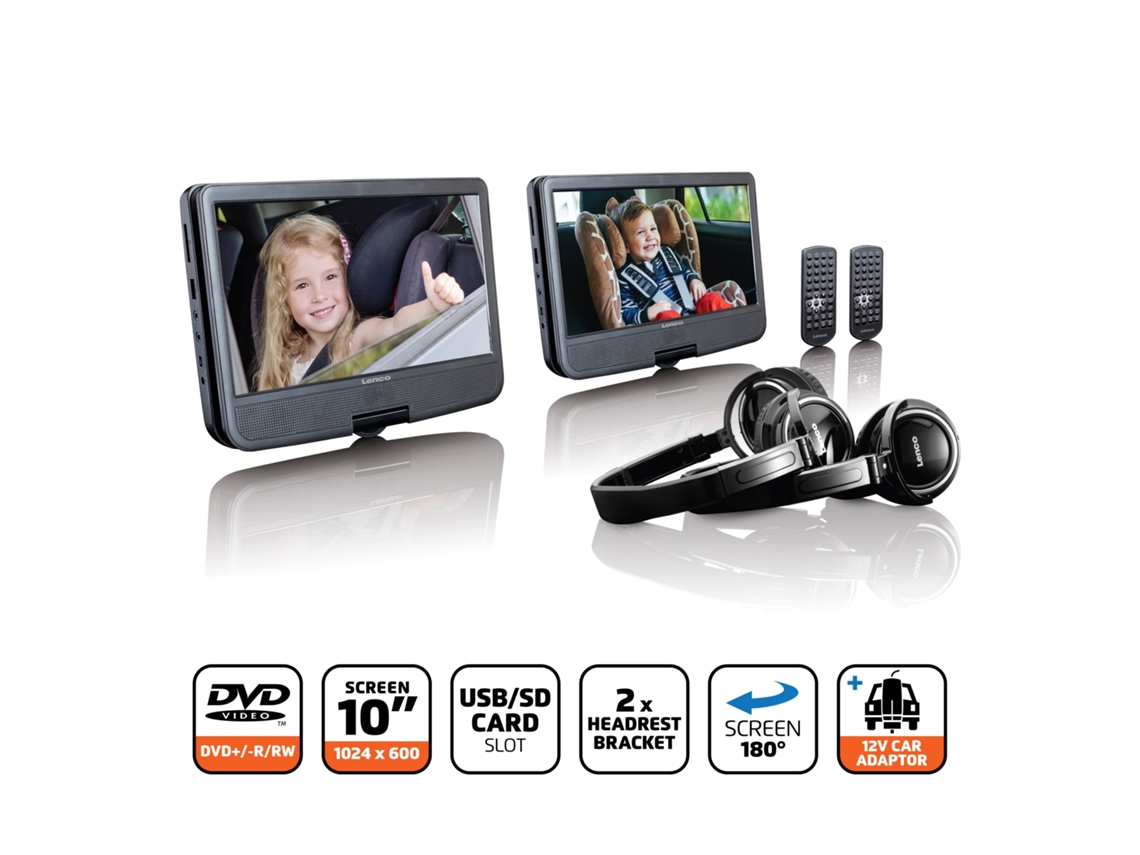 Lenco Kit 2 DVD Portátil 10 c\ Headphones