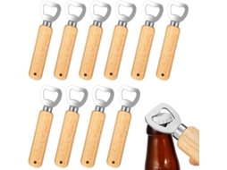 Abridor De Garrafas, Conjunto De 10 Peças Com Cabo De Madeira, Durável E Portátil, Ideal Para Cerveja E Cerveja. Presente Perfeito Homens