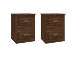Conjunto de mesas de cabeceira de parede Carvalho Castanho MAISON EXCLUSIVE 41,5x36x53 cm