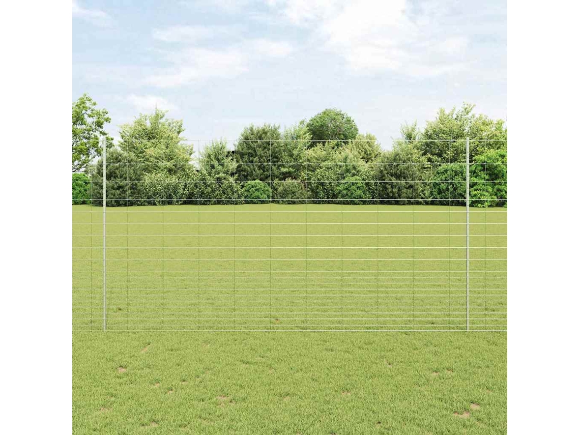Vidaxl Cerca Selvagem Para Exterior Com Postes 25 X 1,6 M Prateado