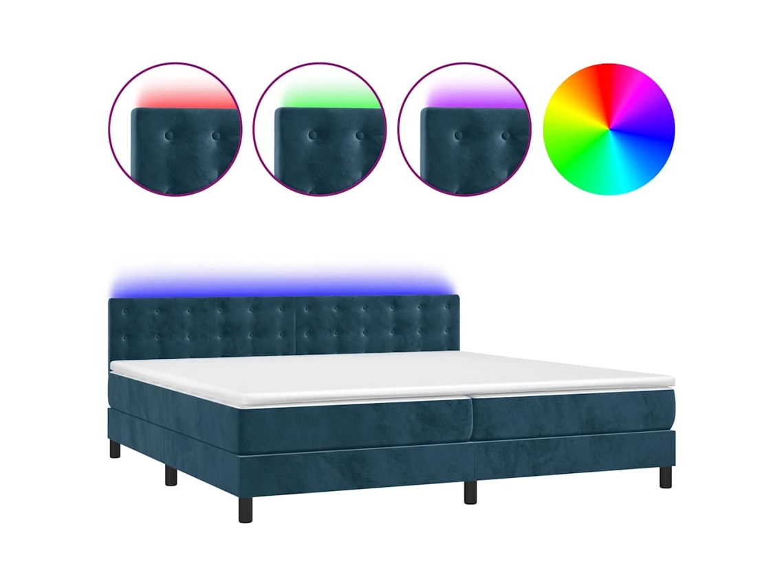 Box Spring Bed, Box Spring Beds Vidaxl Azul Veludo (200 X 200 Cm)