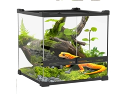 Terrário de Vidro para Répteis, Fundo Elevado e Impermeável, Trava de Botão Ge