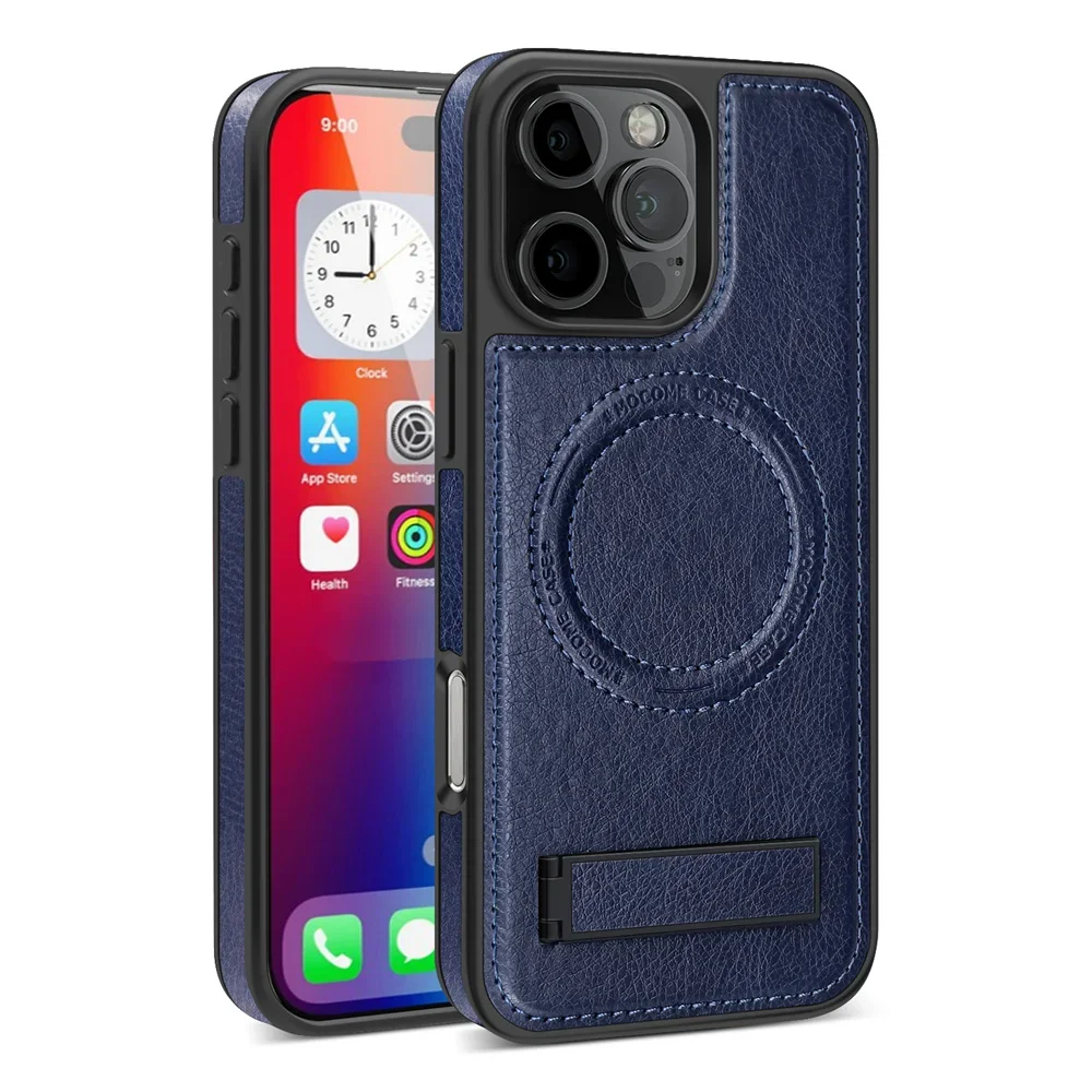 Capa Magsafe Para Iphone (iphone Se4, Azul Escuro), Com Suporte E Encaixe Magnético Forte.