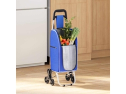 Vidaxl Carrinho De Compras Azul 39,5 X 33 X 93 Cm Tecido Oxford