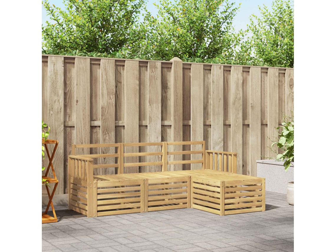 Vidaxl Conjunto De Sofás Para Exterior 4 Pcs Branco
