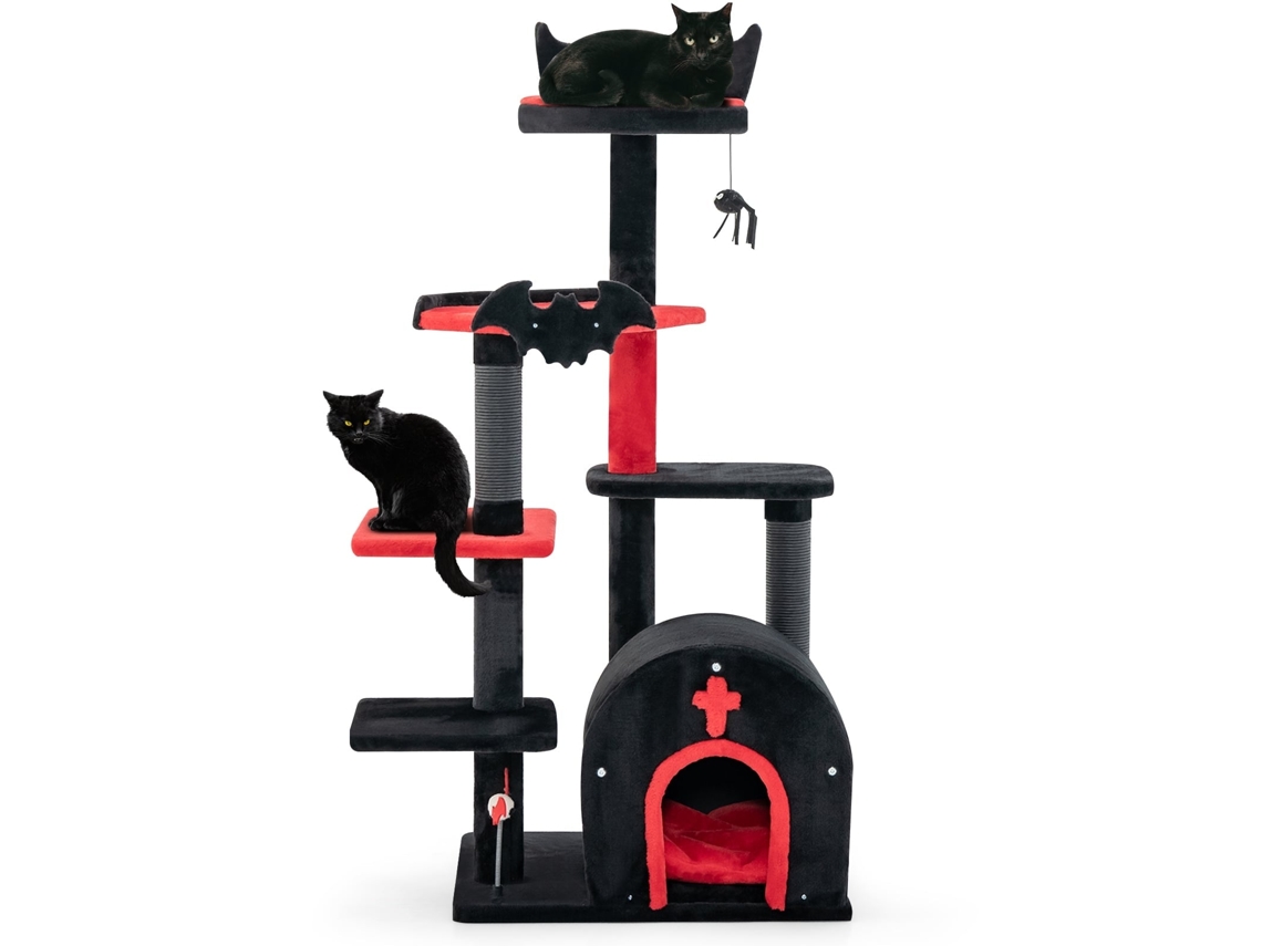 Árvore para Gatos Gótica 134cm com Morcegos, Esconderijo, Plataformas NORTHIX