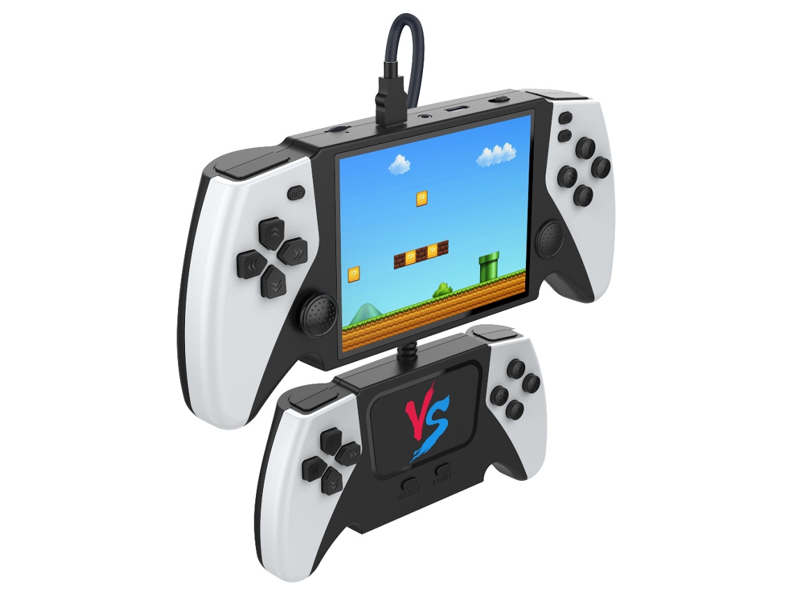 Consola Portátil HEXINYIGJLY Retro 666 Jogos, 3.8" IPS, ligação TV, recarregável, 2 jogadores, branco