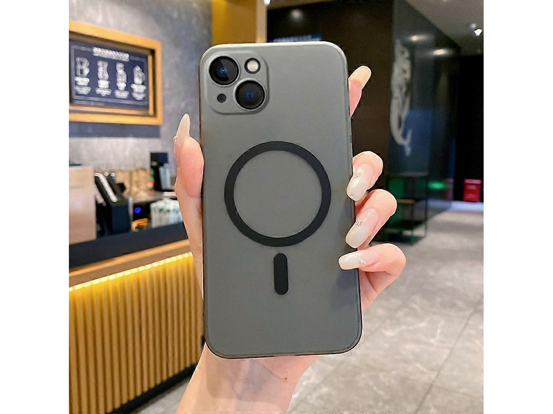 Capa Magnética Fosca Para Iphone 14/13, Compatível Com Pc, Com Protetor De Lente De Câmera