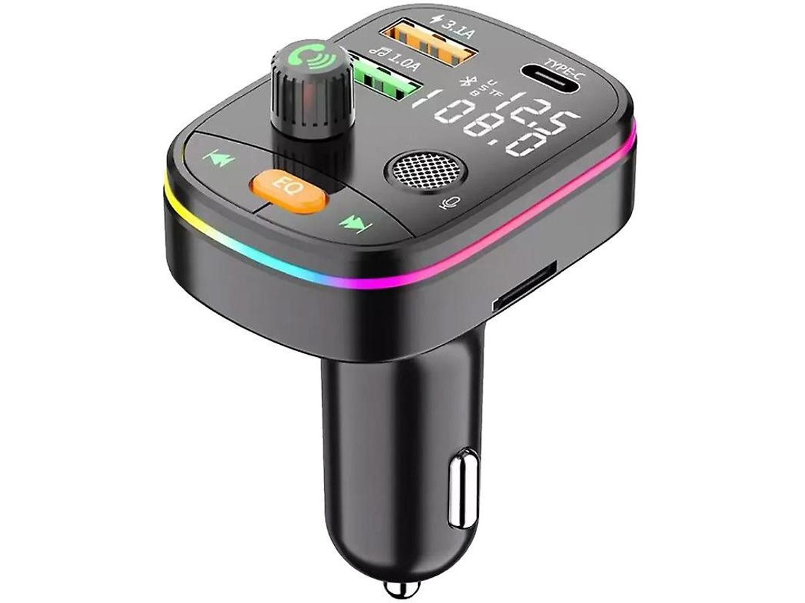 Transmissor Fm Bluetooth Yizhood Q10 Carregamento Rápido Tela Dupla Preta