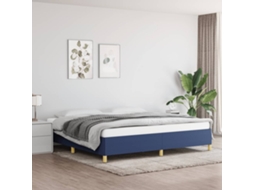 Vidaxl Estrutura De Cama Sem Colchão 200x200 Cm Tecido Azul