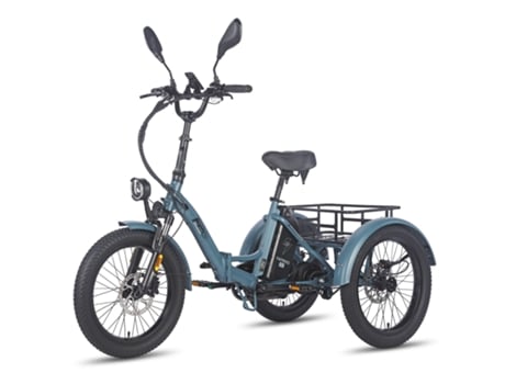 Triciclo Elétrico Fafrees F20 Mate Motor 500w Bateria 48v21ah Freio Hidráulico Pneus De 20 Polegadas Azul Cinza