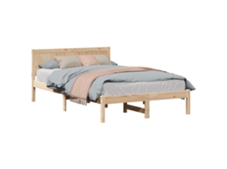 Estrutura da Cama Castanho em Madeira de Pinho Maciça MAISON EXCLUSIVE (120x190 cm)
