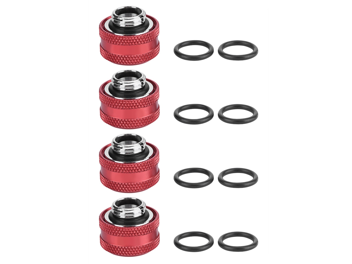 4 Peças/pacote De Conexões De Refrigeração Por Água Para Tubos De Acrílico Rígido Od 14mm Vermelho Luz Dourada