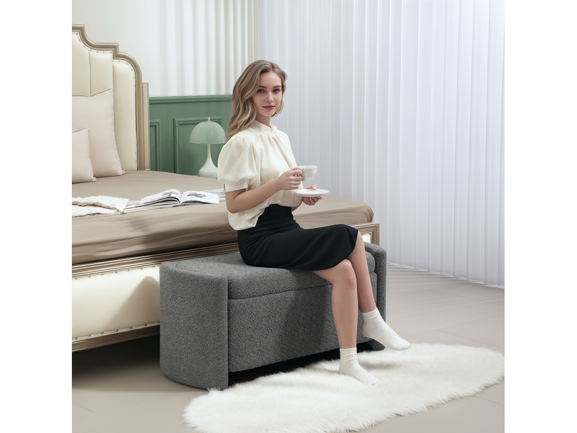 Sitzbank Mit Stauraum Flurbank Schuhbank, Gepolstert, 105 Cm X 44 Cm X 45,5 Cm. Grau
