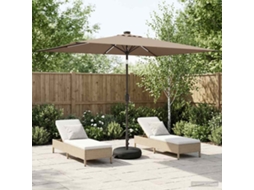 Vidaxl Parasol De Jardim Com Luzes Led E Base 200 X 300 Cm Poliéster