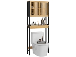 Prateleira De Banheiro, Móveis De Banheiro, Vaso Sanitário Com Armário, 2 Portas E Prateleira Aberta, Bambu Ch