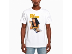 Rockinstone Men's T-shirt Pulp Fiction Vintage Mia Wallace Graphic Print Tee White Size:m