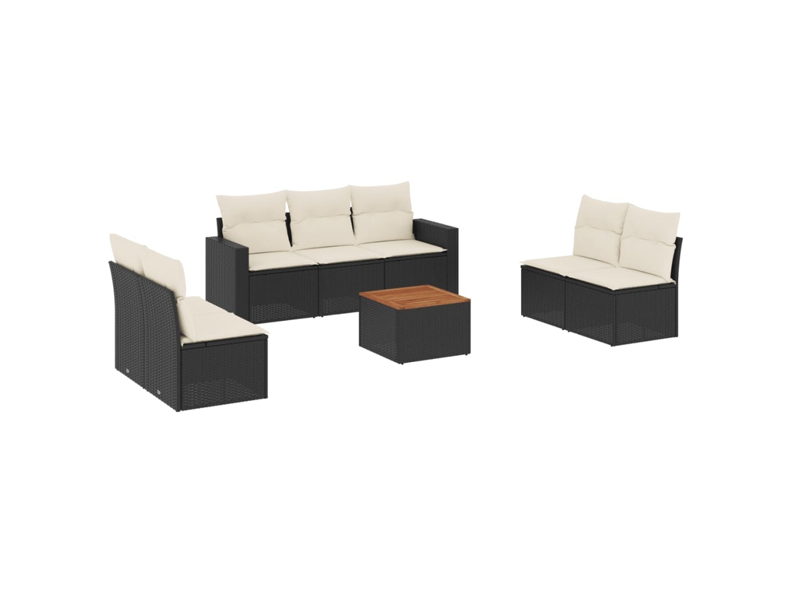 Garden Sofa Set, Garden Sofa Sets Vidaxl Preto Rattan / Vime (n/a)