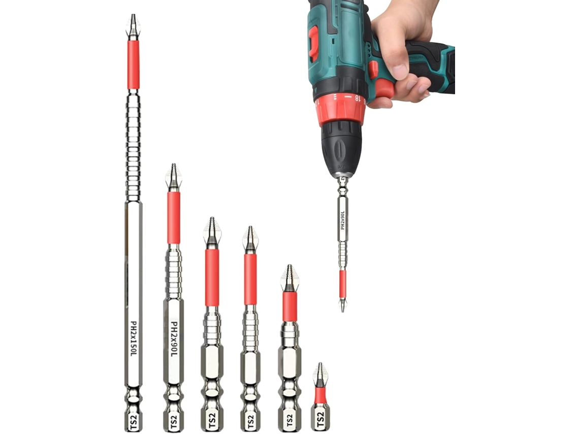 Conjunto De 6 Brocas Magnéticas Antiderrapantes Para