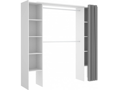 Roupeiro  SUIT 03K14043 Branco (Madeira e Metal - 203 x 180 x 50 cm)