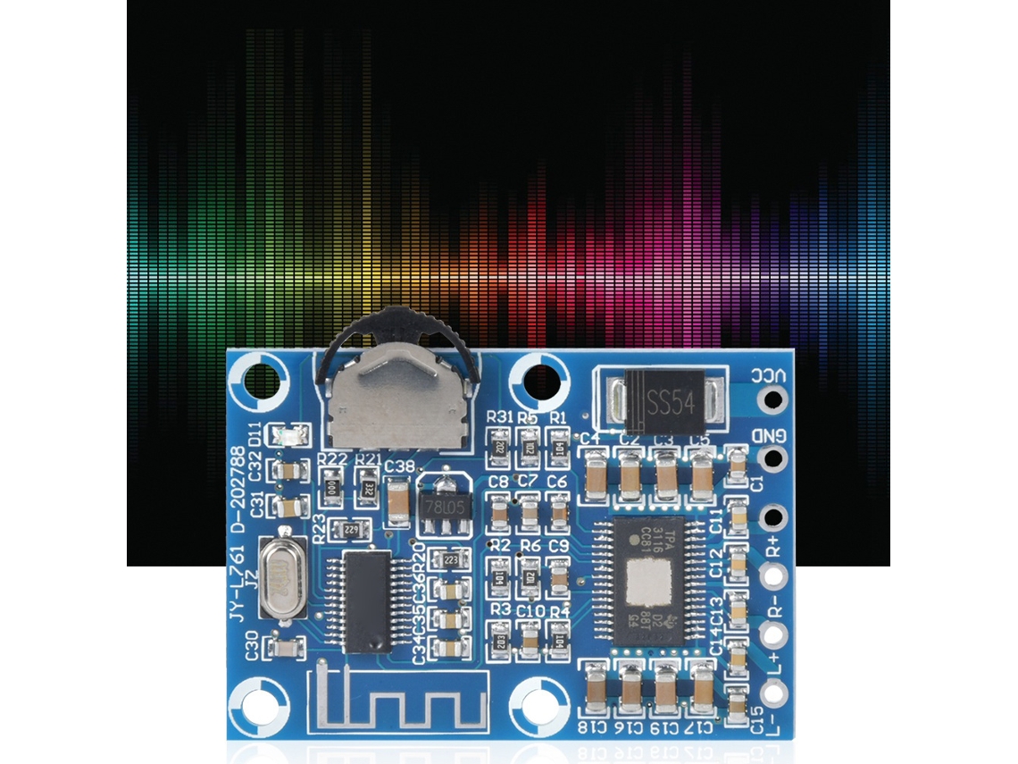 Placa De Amplificador De Potência Tpa3116d2 2 Canais 50w X2 Com Ajuste Digital De Volume Para Bluetooth 5.0