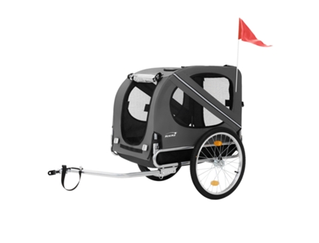 Atrelado para Cães para Bicicletas Cães Até 40 kg Cinzento HAUKI