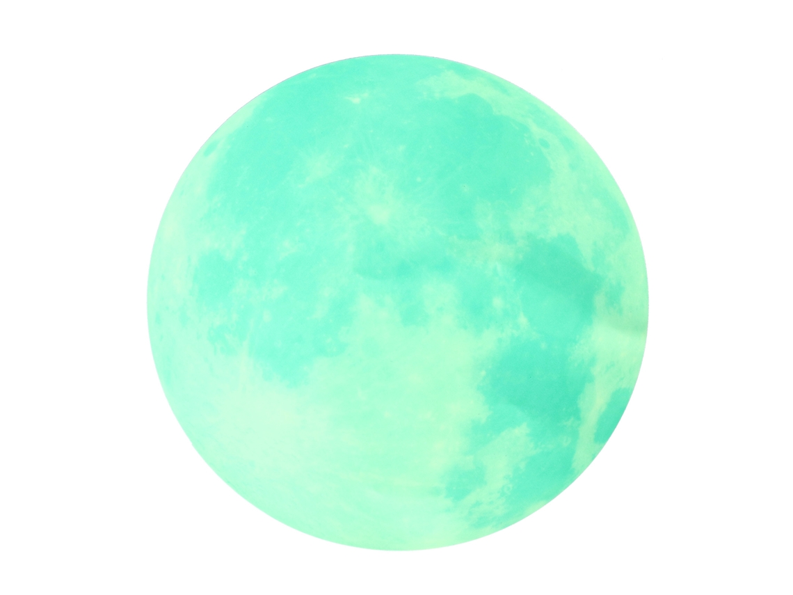 Adesivo de Parede Fluorescente Luminoso Autoadesivo Lua Verde | S/MARCA