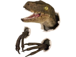 Omni escultura de Resina de Dinossauro na Parede Cabeça e Garras Réplica 3d de Dinossauro Quebrando Parede Amarela
