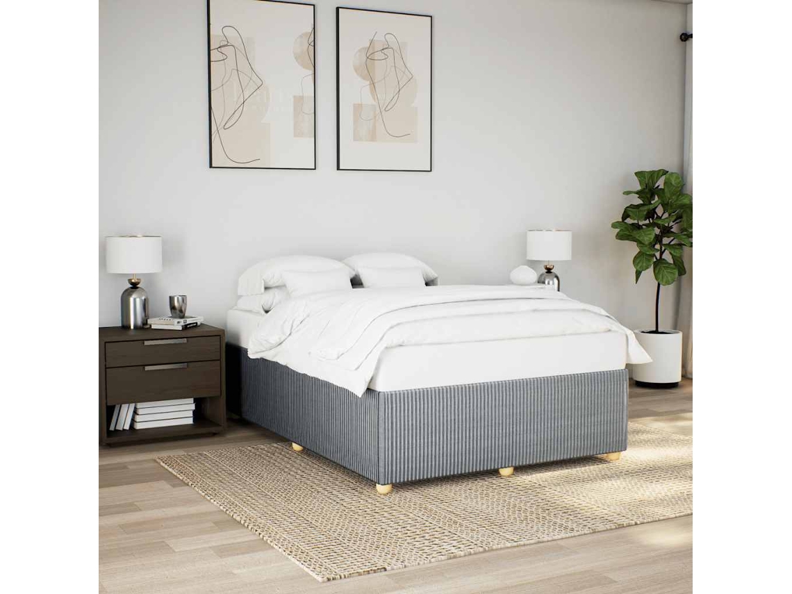 Vidaxl Estrutura De Cama Sem Colchão 140x200 Cm Tecido Cinzento-claro