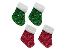 4Pcs Decorações de Natal Meias Pequenas Mini Meias de Natal Pingente de Árvore de Natal Cor Misturada